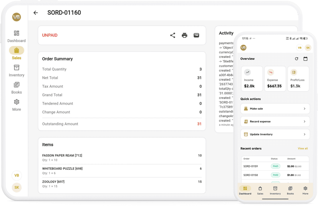 Velocity payment platform dashboard